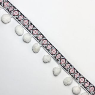 Pompon JACQUARD white