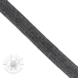 Lamówka elastyczna brokatowa 20 mm black
