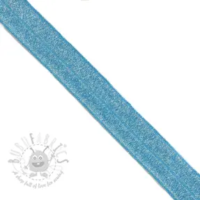 Lamówka elastyczna brokatowa 20 mm blue
