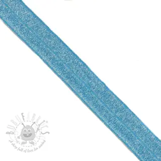 Lamówka elastyczna brokatowa 20 mm blue