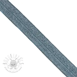 Lamówka elastyczna brokatowa 20 mm dark blue