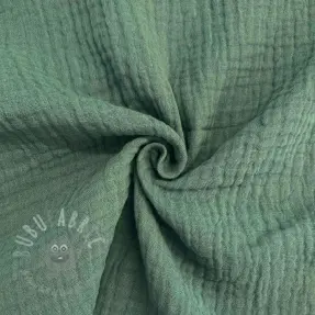 Muślin double gauze green ORGANIC
