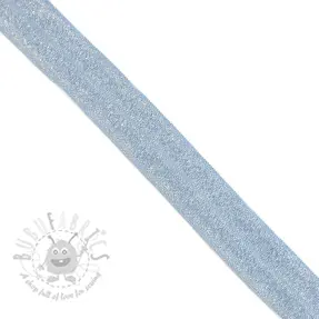 Guma lamówkowa glitter 20 mm light blue