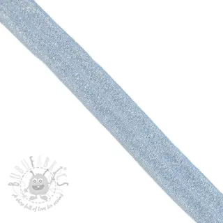 Guma lamówkowa glitter 20 mm light blue