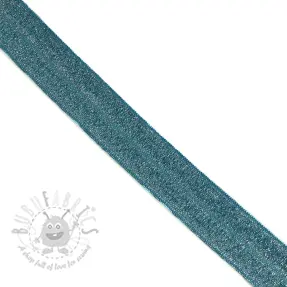 Guma lamówkowa glitter 20 mm petrol