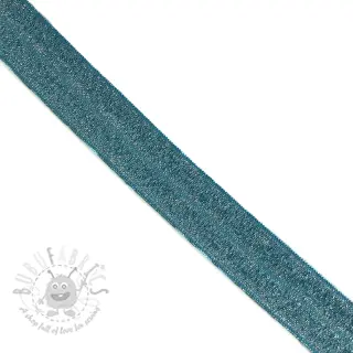 Guma lamówkowa glitter 20 mm petrol