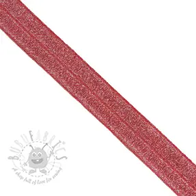 Guma lamówkowa glitter 20 mm red