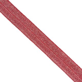 Guma lamówkowa glitter 20 mm red
