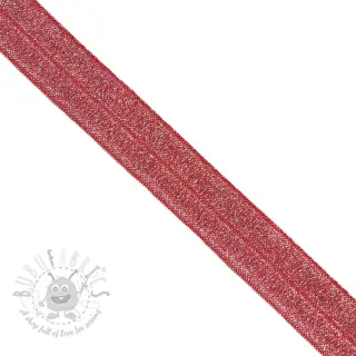 Guma lamówkowa glitter 20 mm red