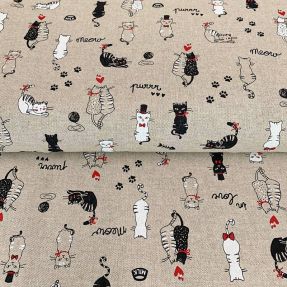 Tkanina dekoracyjna Linenlook Cats life