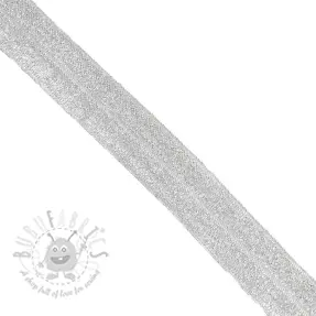 Guma lamówkowa glitter 20 mm white