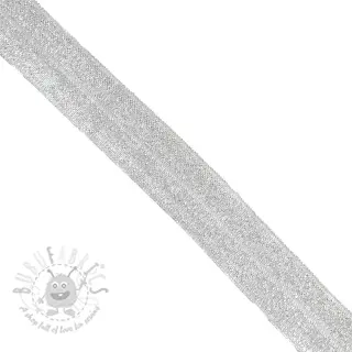 Guma lamówkowa glitter 20 mm white