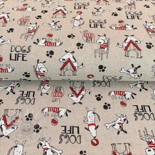 Tkanina dekoracyjna Linenlook Dogs life