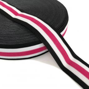 Guma gładka 3 cm Side stripe fuchsia