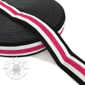 Guma gładka 3 cm Side stripe fuchsia