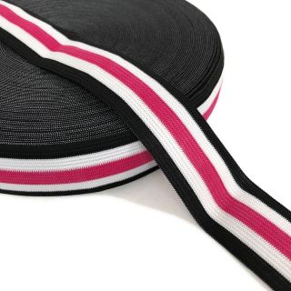 Guma gładka 3 cm Side stripe fuchsia