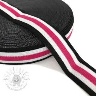 Guma gładka 3 cm Side stripe fuchsia