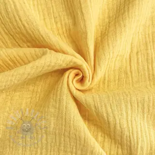 Muślin double gauze soft yellow ORGANIC