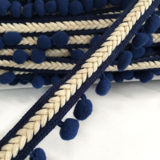 Pompon Herringbone dark blue