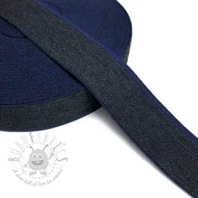 Guma gładka 4 cm JEANS BLUE STRIPE marine