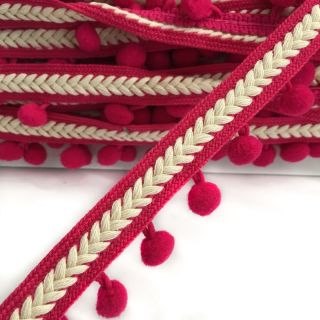 Pompon Herringbone fuchsia