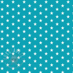 Bawełniana tkanina Petit stars turqouise