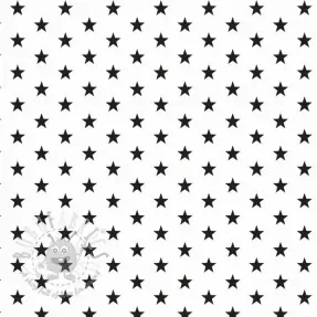 Bawełniana tkanina Petit stars white/black