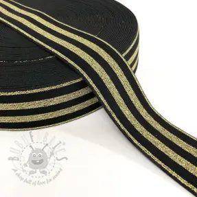 Guma gładka 4 cm LUREX GOLD black