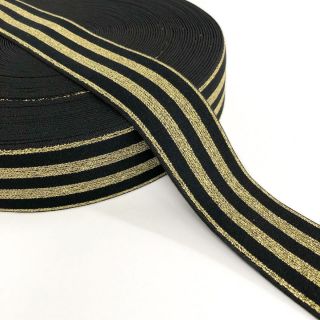 Guma gładka 4 cm LUREX GOLD black