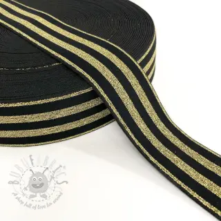 Guma gładka 4 cm LUREX GOLD black