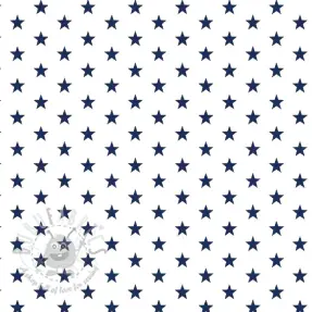 Bawełniana tkanina Petit stars white/navy