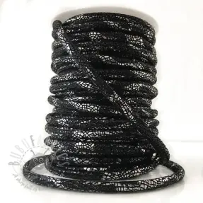Zamszowy sznur Glitter black