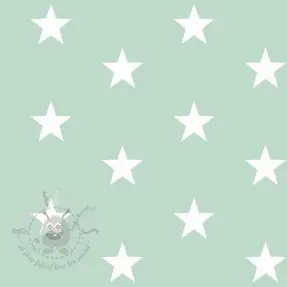 Bawełniana tkanina Stars mint