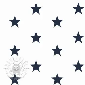 Bawełniana tkanina Stars white/navy