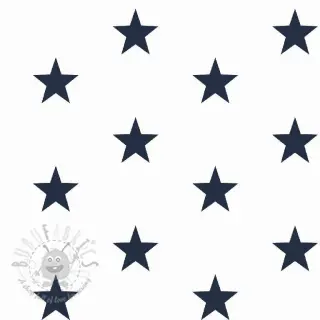 Bawełniana tkanina Stars white/navy
