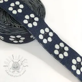 Wstążka Jeans kwiaty dark blue