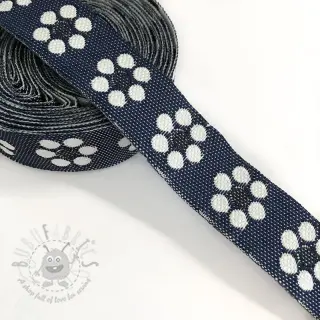 Wstążka Jeans kwiaty dark blue