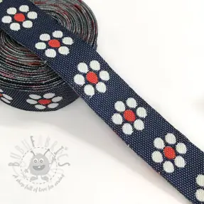 Wstążka Jeans kwiaty red