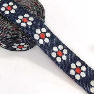 Wstążka Jeans kwiaty red