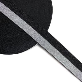 Guma 4 cm Lurex DOU black silver