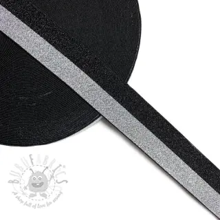 Guma 4 cm Lurex DOU black silver