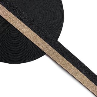 Guma 4 cm Lurex DOU black champagne