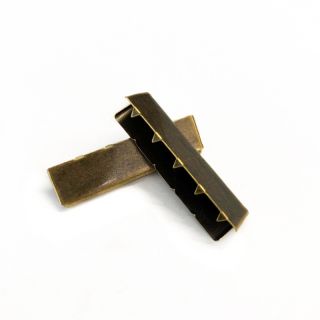Metalowa końcówka taśmy 40 mm messing