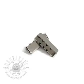 Metalowa końcówka taśmy 25 mm silver