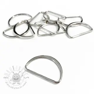 Metalowy półpierścień 40 mm silver