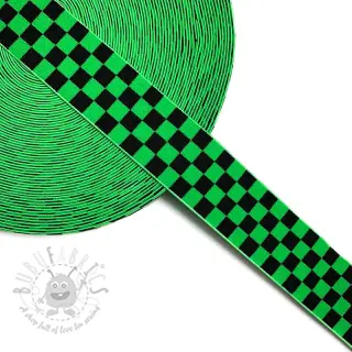 Guma 4 cm kratka żakardowa apple green