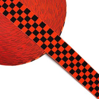 Guma 4 cm kratka żakardowa orange