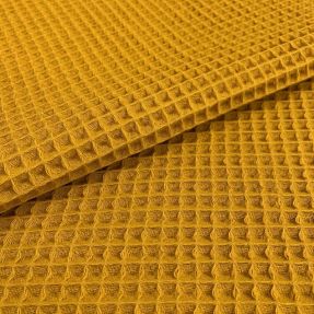 Bawełna o splocie waflowym ochre