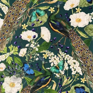 Tkanina dekoracyjna premium Peacock butterfly chique digital print