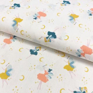Bawełniana tkanina Magical night white ORGANIC